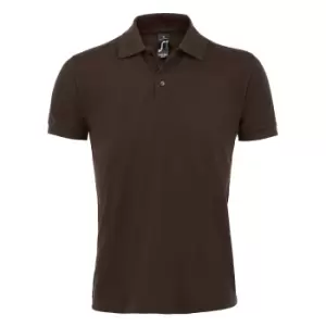 Image of SOLs Mens Prime Pique Plain Short Sleeve Polo Shirt (3XL) (Chocolate)