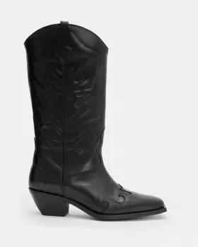 image of AllSaints Kacey Leather Cowboy Boots