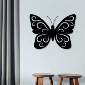 Image of Butterfly 2 Black Decorative Metal Wall Accessory