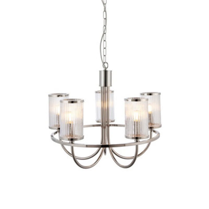 Image of SO'HOME Haven 5-Light Pendant Light in Bright Nickel chrome ONE SIZE