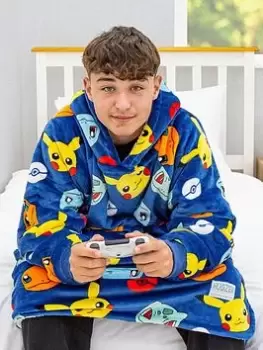 Pokemon Badges Wearable Fleece Large - Blue