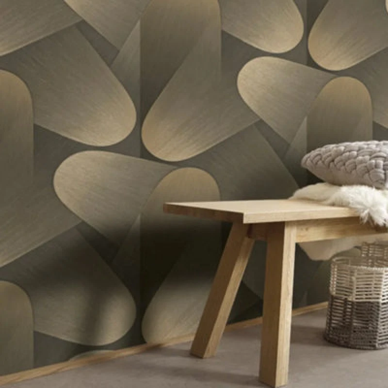 Image of Erismann Elysium Dark Gold Geometric Retro Wallpaper 10423-15