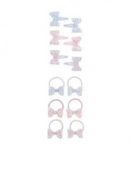 Image of Monsoon Girls Frosted Bow Hair Set - Multi
