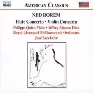 image of Flute Concerto Violin Concerto Serebrier Rlpo by Ned Rorem CD Album