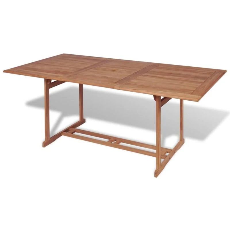 Image of vidaXL Teak Outdoor Dining Table Rectangular 180x90x75cm Garden Furniture