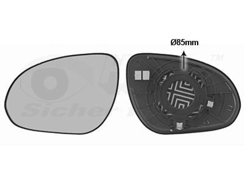 Image of VAN WEZEL Wing mirror glass VAN WEZEL 8207831