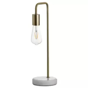 image of Marble And Brass Industrial Desk Lamp