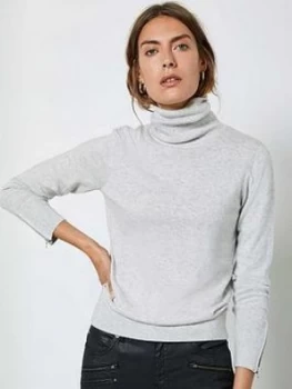 Image of Mint Velvet Fitted Layering Jumper - Silver/Grey, Silver, Size XL, Women