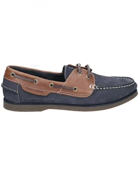 Image of Hush Puppies Henry Boat Shoes - Blue, Size 12, Men