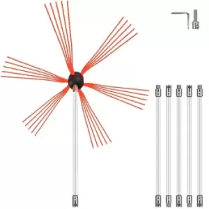 Image of VEVOR Flexible Chimney Sweep Rods, 20FT Chimney Cleaning Kit, Nylon Sooteater Chimney Cleaning Kit Flexible Brush Head Chimney Sweeping Rods Easy Conn
