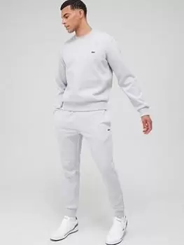 Image of Mens Lacoste Brushed Cotton Fleece Tracksuit Size 9 - 4XL Grey Chine