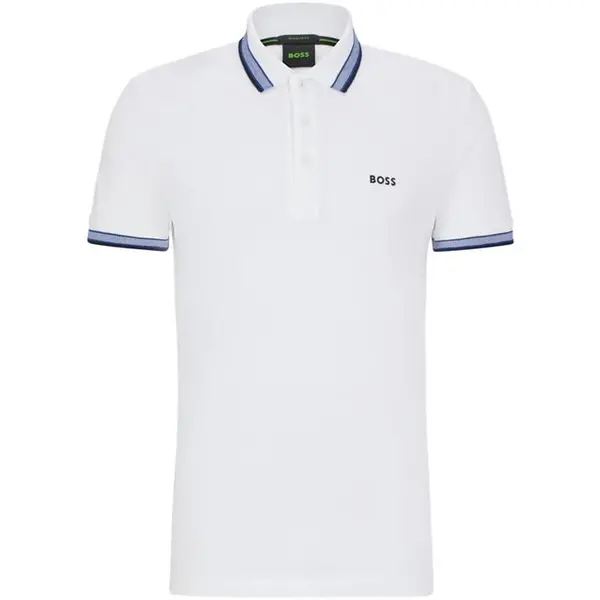 Image of BOSS Paddy Regular Fit Polo Shirt - White, Natural Size M Men Natural VFD32 Male M