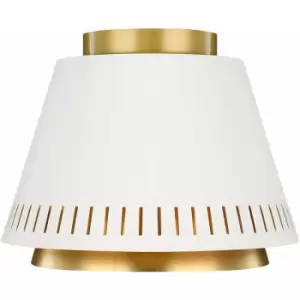 Image of Loops - 1 Bulb Flush Light Two Tone Conical Shades Gold & Matte White LED E27 60W