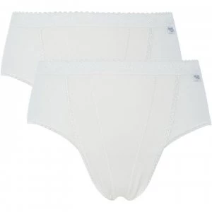 Image of Sloggi Control tai 2 pack briefs - White