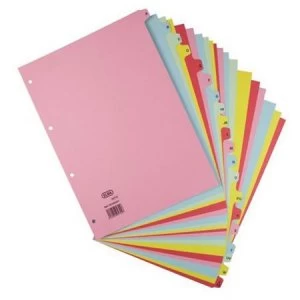 Image of Elba A4 Sturdy 160gsm Manilla Divider Europunched A-Z 20-Part Assorted Single