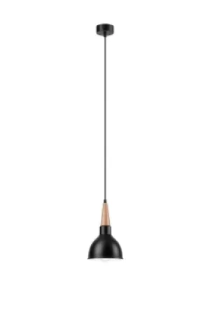 Image of Francesca Dome Pendant Ceiling Lights Black, 1x E27