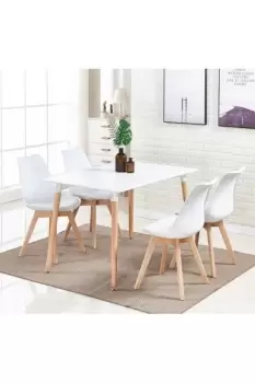 image of 'Dining Set' Halo Dining Table & Lorenzo Dining Chairs Set of 4