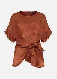 Image of Phase Eight Bronze Warna Satin Blouse - 8