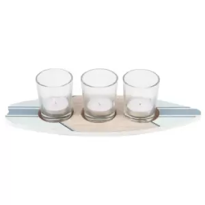 image of Surfboard Triple Tealight Holder