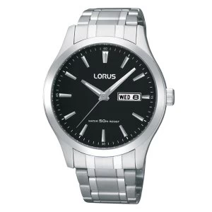 image of Lorus RXN23DX9 Mens Stainless Steel Dress Watch with Black Dial