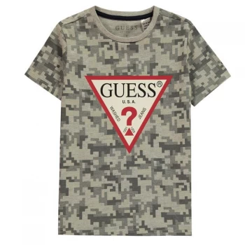 image of Guess Boys Triangle T-Shirt - Grey FP49