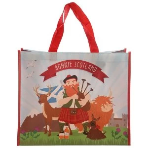 Image of Scottish Piper Design Durable Reusable Shopping Bag