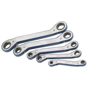 Image of Draper Expert 39226 5 Piece Offset Metric Ratchet Ring Spanner Set