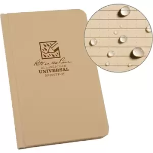 image of Rite in the Rain Universal Fabrikoid, Side Bound Book, 4&frac14; x 6&frac34;" (80 Sheets) Tan / Tan