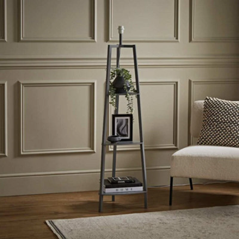 Image of ValueLights Grey Illuminated Floor Shelf Grey