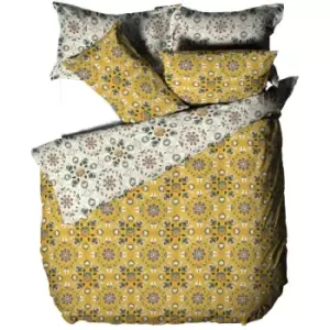 Image of Furn Folk Floral Duvet Cover Set (Double) (Ochre Yellow) - Ochre Yellow