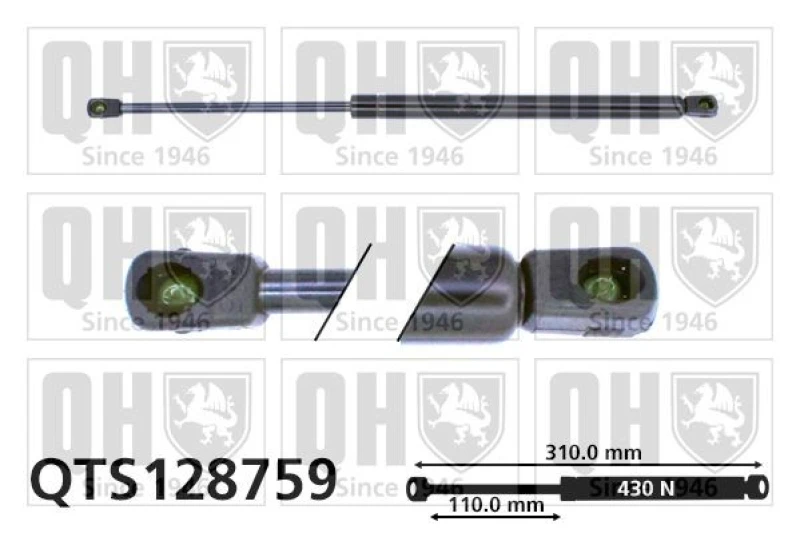 Image of QUINTON HAZELL Bonnet strut QUINTON HAZELL QTS128759