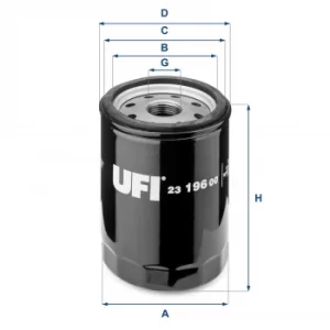 image of 2319600 UFI Oil Filter Oil Spin-On