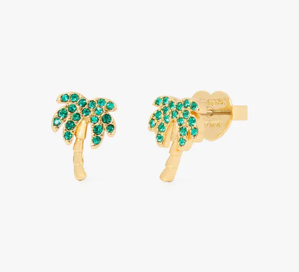 Image of Away We Go Pave Palm Tree Studs