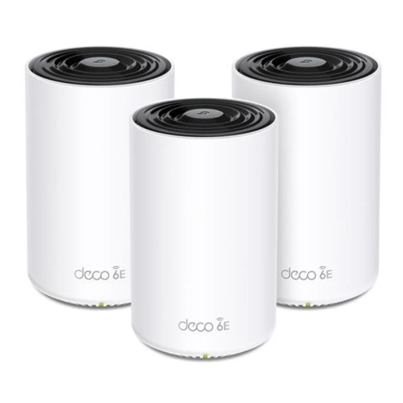 Image of TP Link AXE5400 Tri-Band Mesh WiFi 6E System White Internal Mesh system 670 m FCC: <30 dBm (2.4 GHz) <30 dBm (5 GHz) <30 dBm (6 GHz)