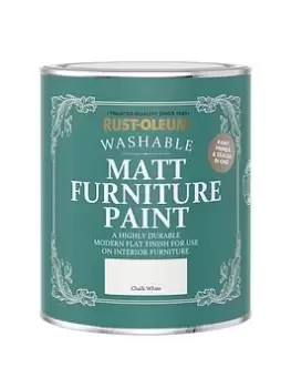 image of Rust-Oleum Matt Furniture Paint Chalk White 750Ml