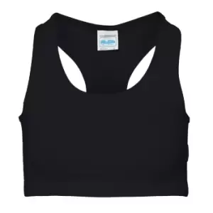 Image of AWDis Just Cool Womens/Ladies Sleeveless Girlie Sports Crop Top (S) (Jet Black)