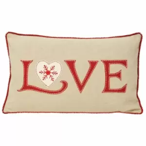 image of Paoletti Nicholas Love Polyester Filled Cushion Red