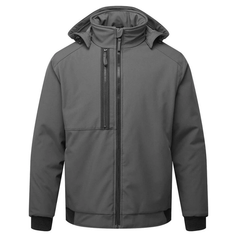 Image of Portwest Mens Padded 2 Layer Soft Shell Jacket in Grey Size: Medium Grey Male M