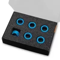 Image of EK Water Blocks EK-Quantum Torque Compression Ring 6-Pack HDC 16 - Blue