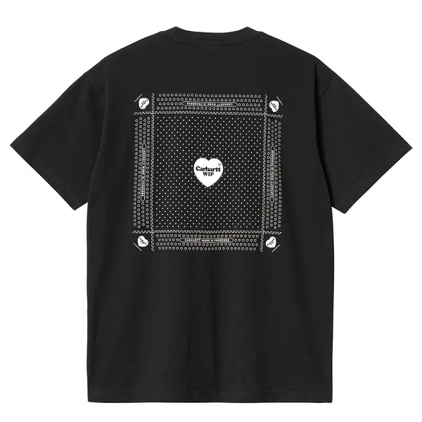 Image of Carhartt WIP Back Heart Bandana T-Shirt Black/White M