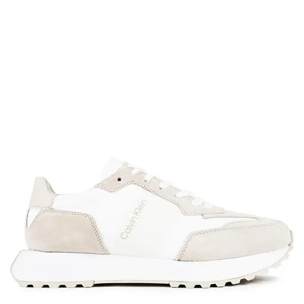 Image of Calvin Klein Suede Trainers - White 10