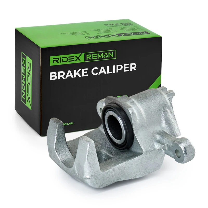 Image of RIDEX REMAN 78B1484R Brake caliper Rear Axle, without holder, with holding frame Grey Cast Iron, Cast Iron Brake Caliper (78)