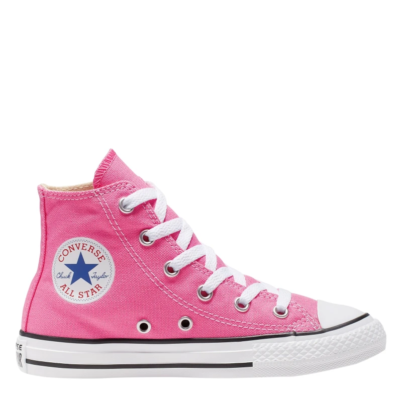 Image of Converse Kids Chuck Taylor All Star Core Canvas High Top Trainers Pink Baby 20 (3.5 to 4);21 (4.5);22 (5 to 5.5);23 (6);24 (7);25 (7.5 to 8);29 (11);3