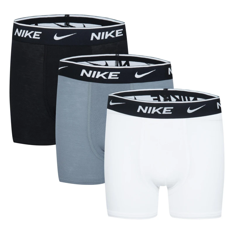 Image of Nike Cotton Boxer Brief 3 Pack Boys Boxer Briefs 8-10 Black 42403841175