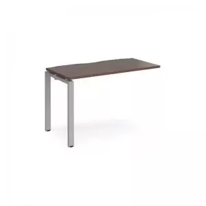 image of Adapt add on unit single 1200mm x 600mm - silver frame and walnut top