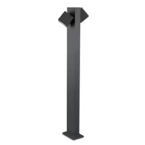 Image of Cubus LED 2 Light Outdoor Bollard Light Urban Grey IP65
