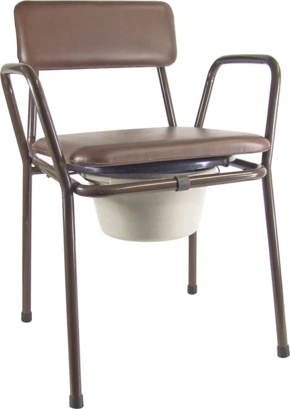 Image of Aidapt Kent Stacking Commode Chair Brown Brown