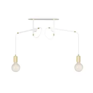 image of Artemis White Pendant Ceiling Light 2x E27