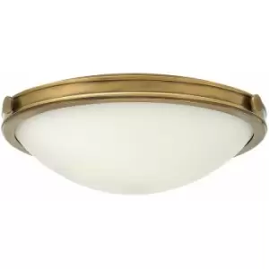 image of Loops - 3 Bulb Flush Light Light Low Ceiling Heritage Brass LED E27 60W Bulb