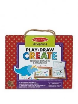 image of Melissa & Doug Reusable Drawing And Magnet Kit Dinosaurs